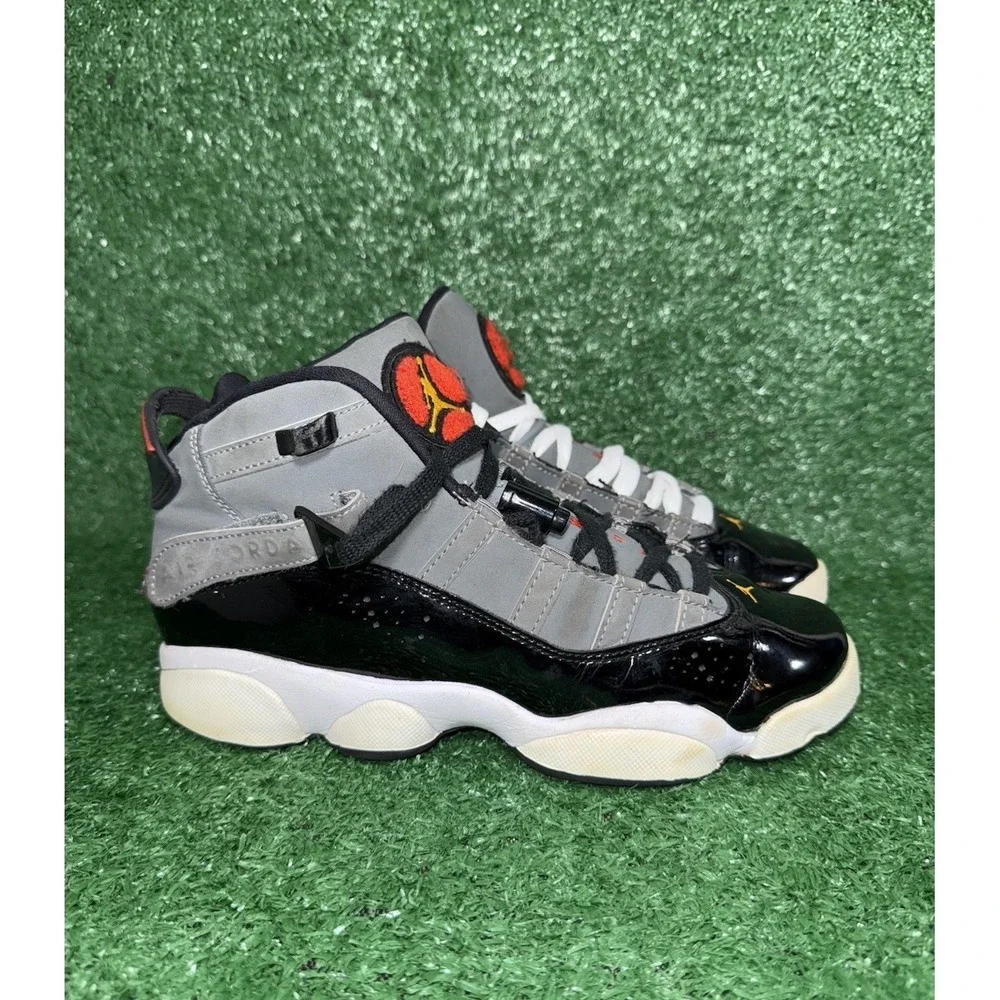 Jordan Kids Sneakers Gray Black with Red Accents size GS 6y